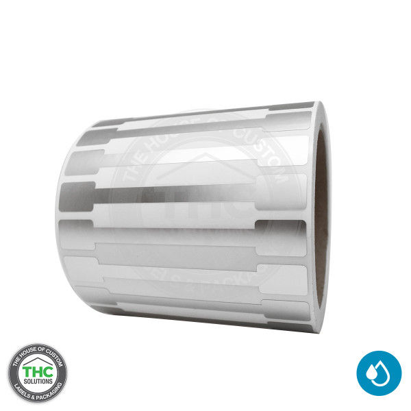 Blank Tamper Evident Void Labels - 4" X 0.5" Color Matte Silver