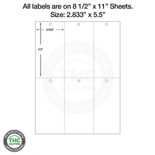 Laser Printable Blank Hang Tags, 2.833" x 5.5"