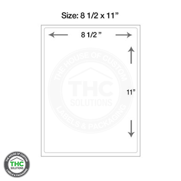 Pressure Sensitive Laser Printable Labels, 8.5" x 11"