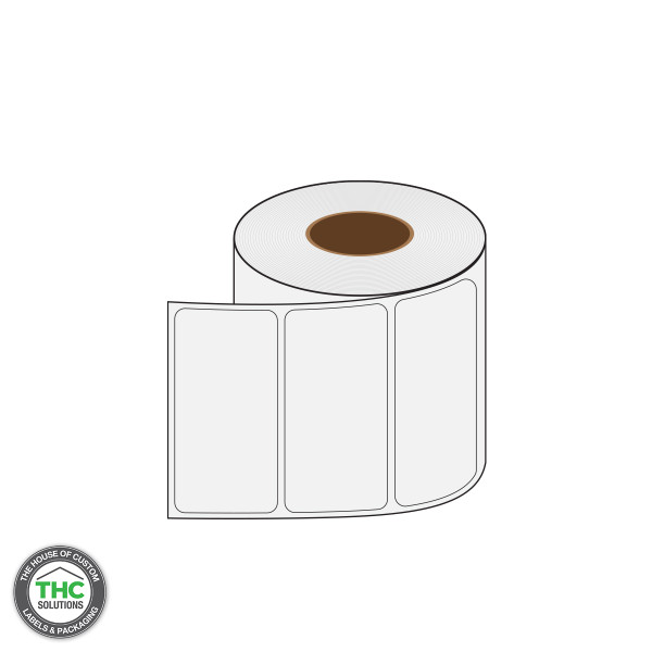 2" X 4" Blank Poly Label (3" Core, 8" Diameter)