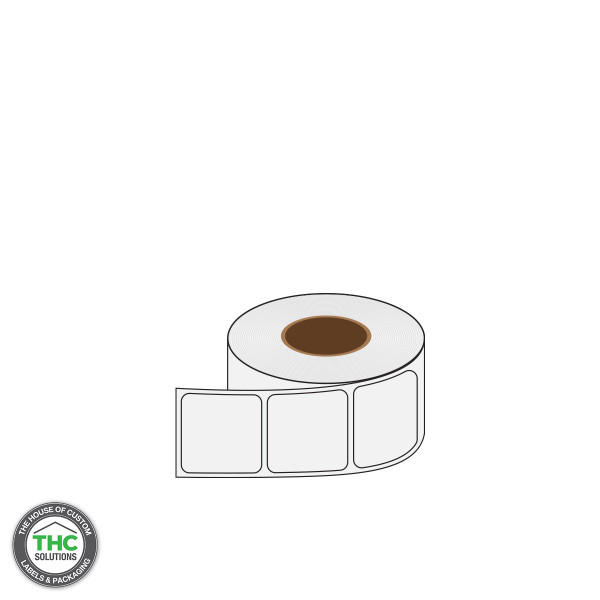 1" X 1" Blank Poly Label (1" Core, 5" Diameter