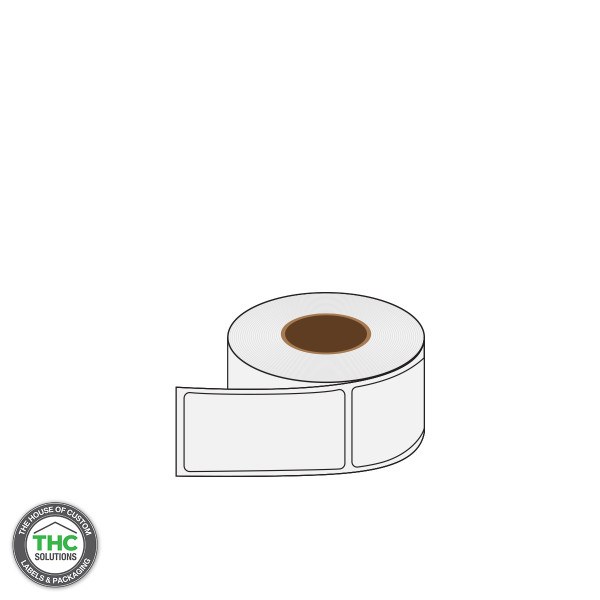 2" X 1" Blank Poly Label (1" Core, 5" Diameter)