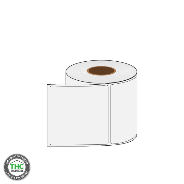 3" X 3" Blank Poly Label (1" Core, 5" Diameter)