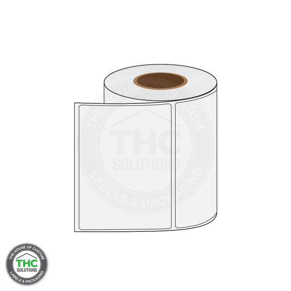 3" X 4" Blank Poly Label (1" Core, 5" Diameter)