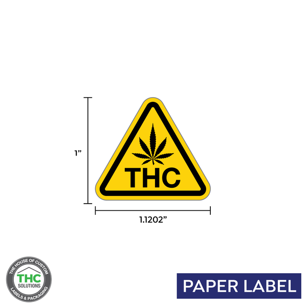 THC Universal Warning Symbol, International Intoxicating Cannabis Product Symbol (IICPS) THC,  Paper, 1.1202" x 1" (1,000 Pcs)